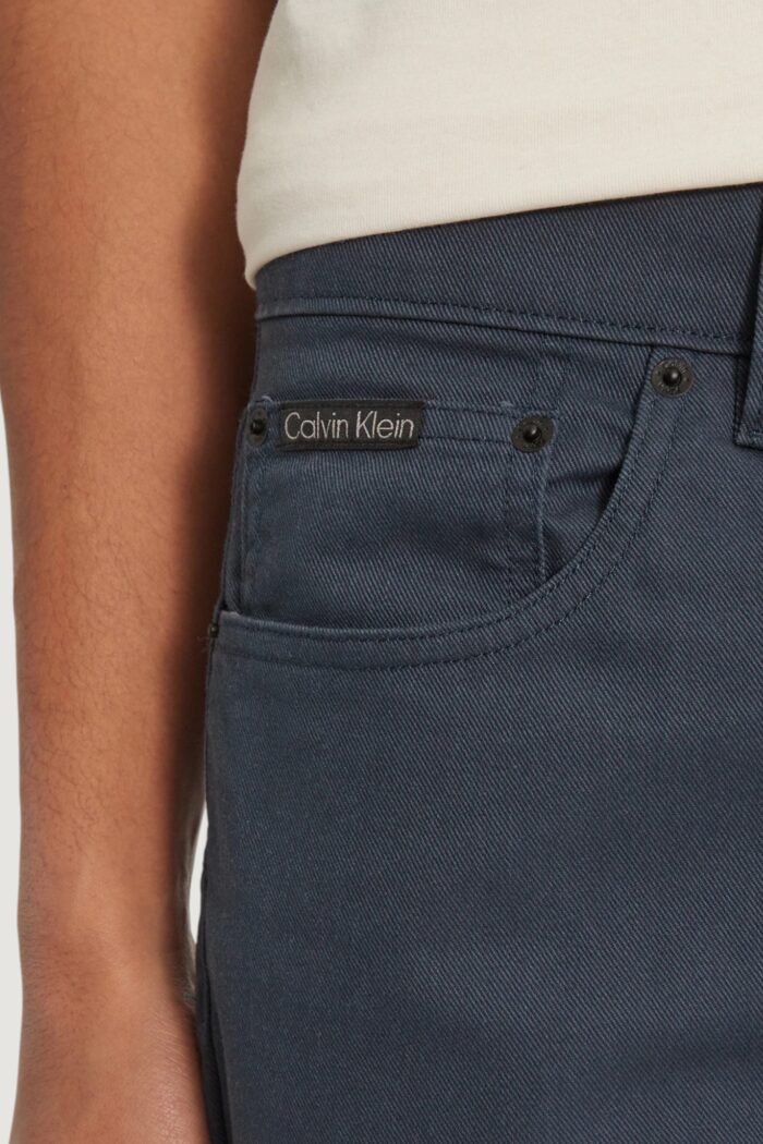 Pantaloni Calvin Klein Jeans straight cotton twil Blue scuro