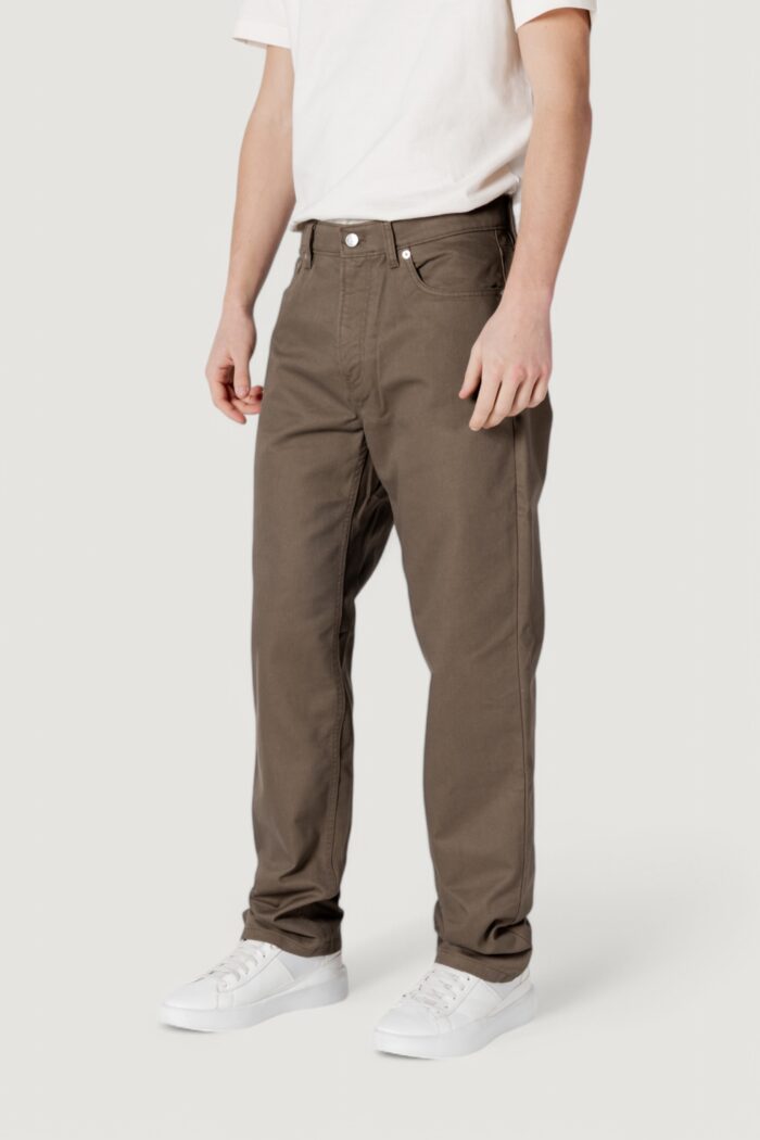 Pantaloni Calvin Klein Jeans straight cotton twil Verde Oliva