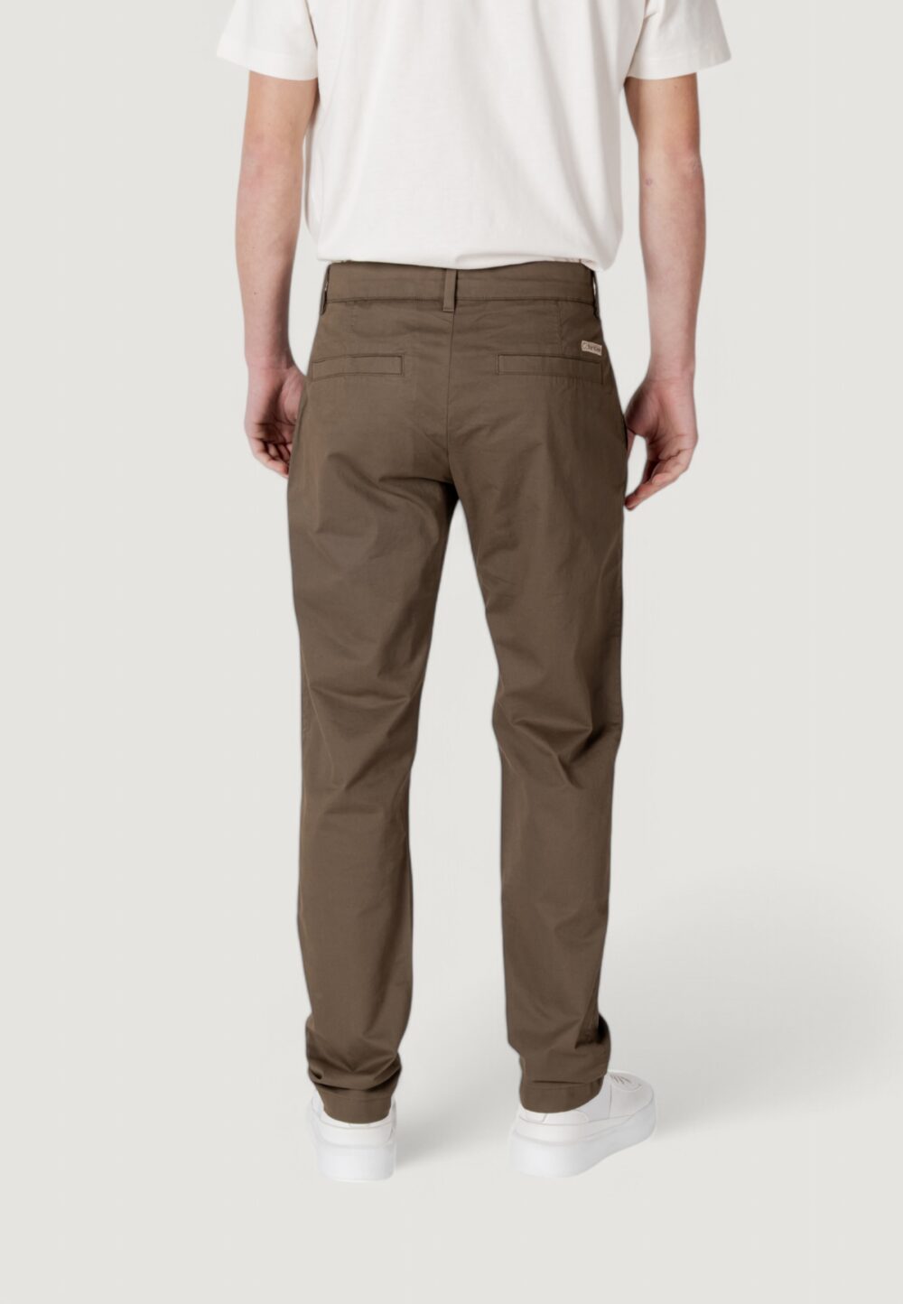 Pantaloni Calvin Klein Jeans tapered chino Verde Oliva - Foto 4