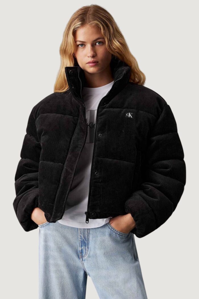 Piumino Calvin Klein Jeans corduroy puffer Nero