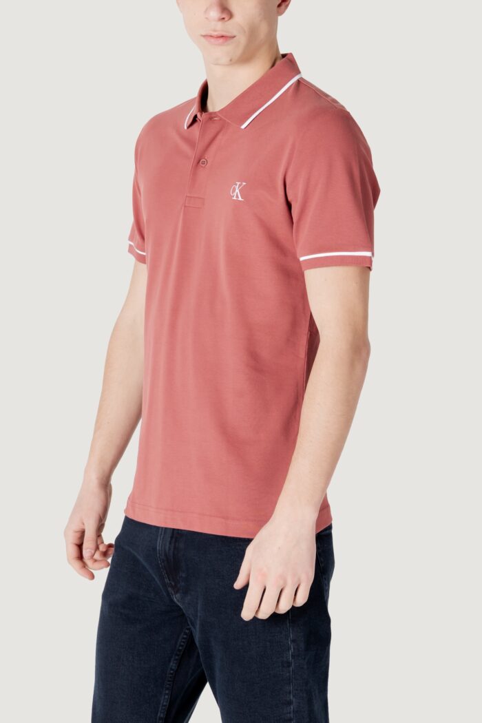 Polo manica corta Calvin Klein Jeans tipping slim polo Ruggine