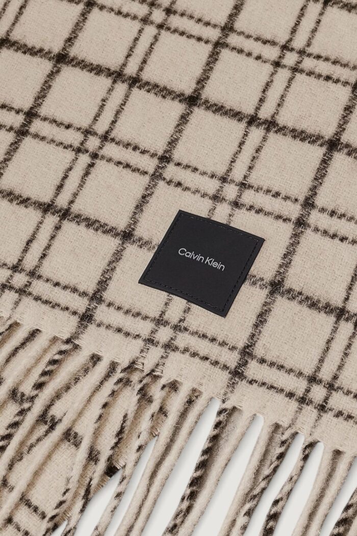 Sciarpa Calvin Klein mini check Beige chiaro