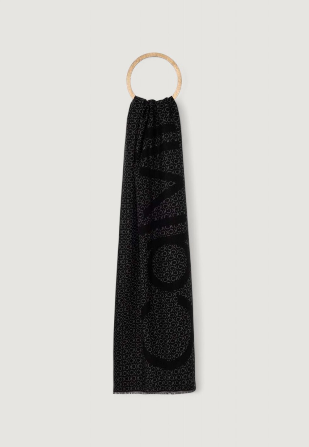 Sciarpa Calvin Klein fringes two-tone mono mw scarf Nero - Grigio - Foto 2