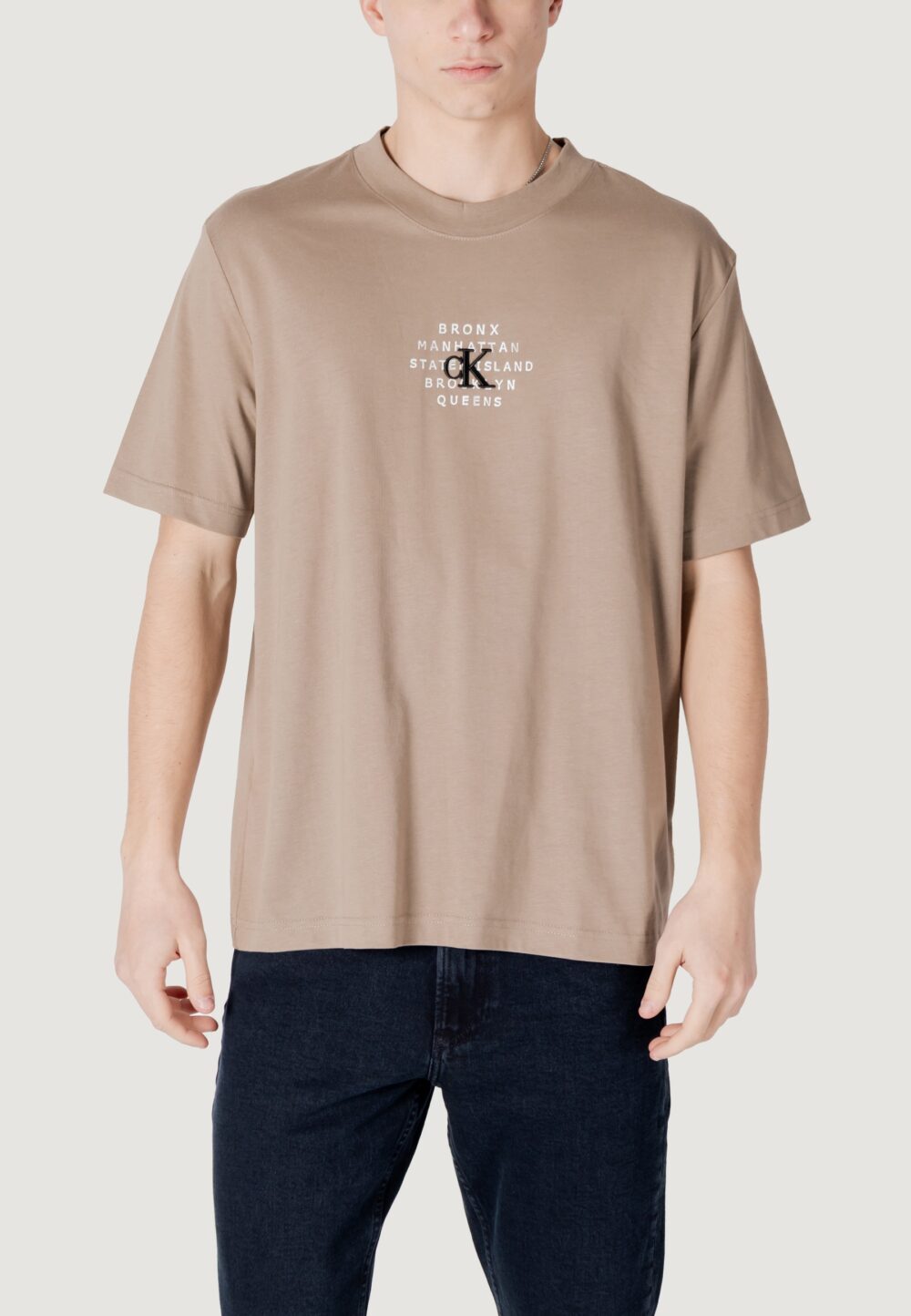 T-shirt Calvin Klein Jeans nyc stamp graphic te Beige - Foto 1