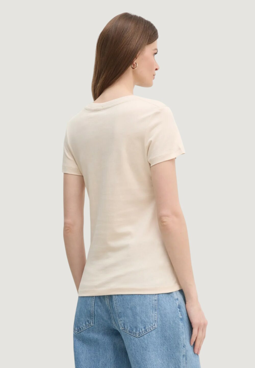 T-shirt Calvin Klein Jeans gradient monologo Beige chiaro - Foto 3