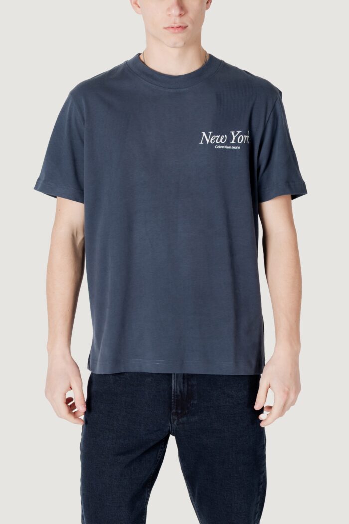 T-shirt Calvin Klein Jeans new york script tee Blue scuro