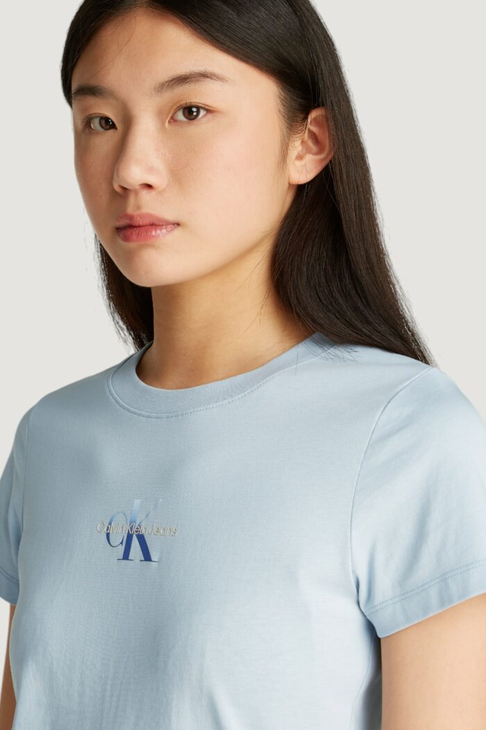 T-shirt Calvin Klein Jeans gradient monologo Celeste
