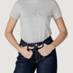 T-shirt Calvin Klein Jeans chenille monologo Grigio Chiaro - Foto 1