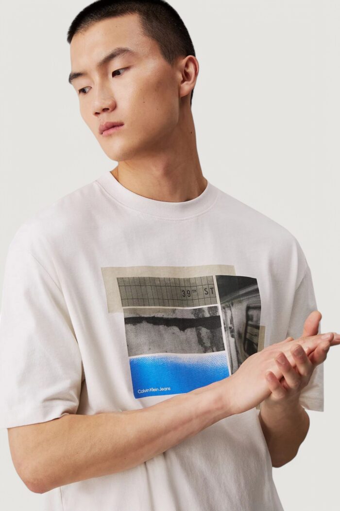 T-shirt Calvin Klein Jeans city poster street t Panna