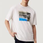 T-shirt Calvin Klein Jeans city poster street t Panna - Foto 1