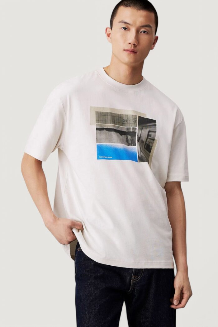 T-shirt Calvin Klein Jeans city poster street t Panna