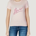 T-shirt Guess cn ss love triangle Rosa - Foto 1