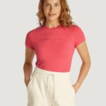 T-shirt Tommy Hilfiger Jeans tjw tonal linea Corallo - Foto 1