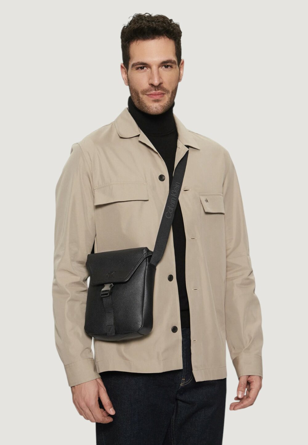 Tracolla Calvin Klein over webbing reporter18 Nero - Foto 2