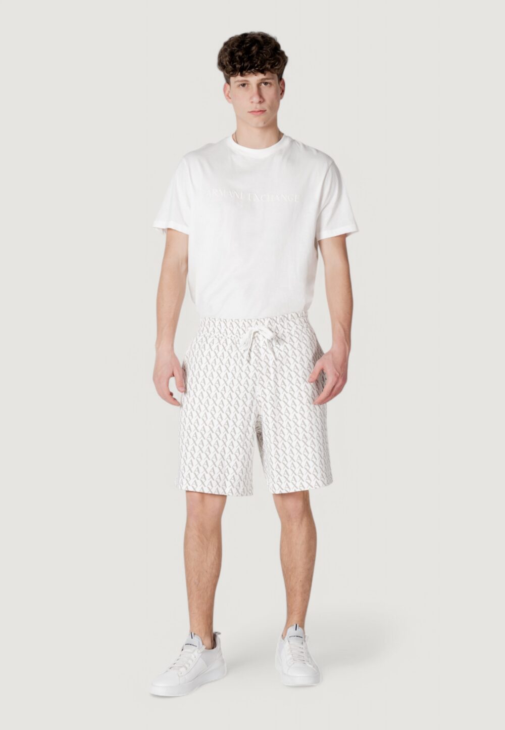 Bermuda sportivi Armani Exchange Panna - Foto 7
