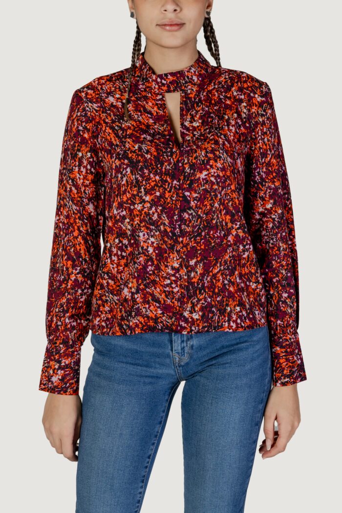 Bluse manica lunga Jacqueline de Yong jdybase l/s high neck keyhole wvn Arancione