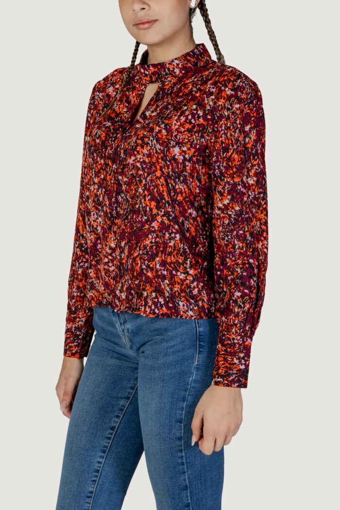 Bluse manica lunga Jacqueline de Yong jdybase l/s high neck keyhole wvn Arancione