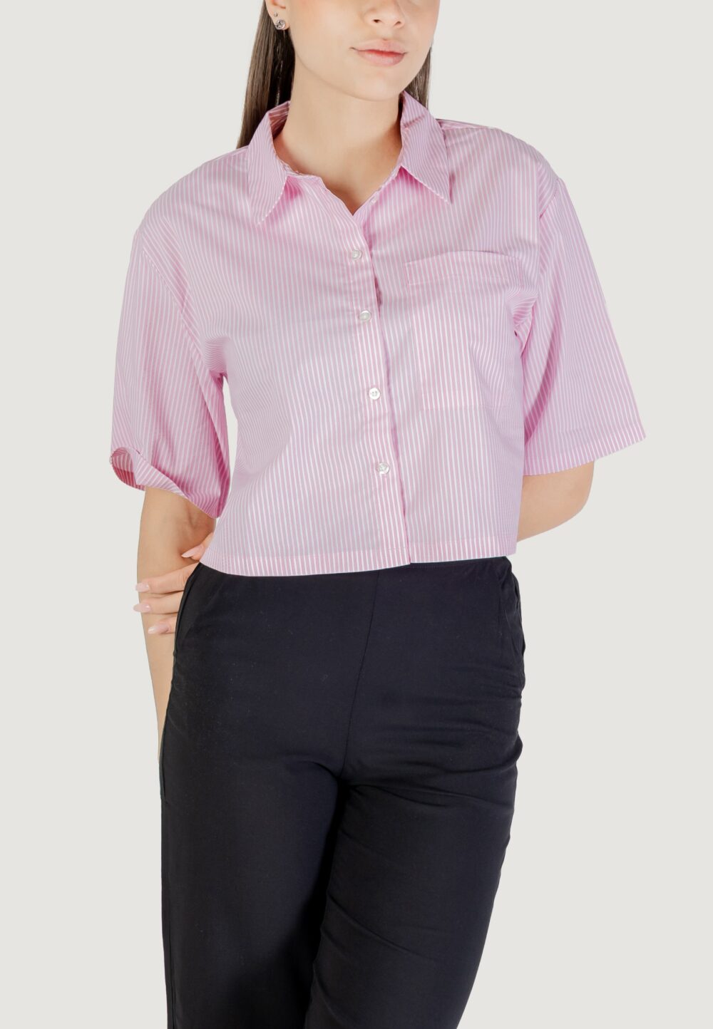Camicia manica corta Jacqueline de Yong jdymio 2/4 cropped shirt wvn dia Rosa - Foto 1