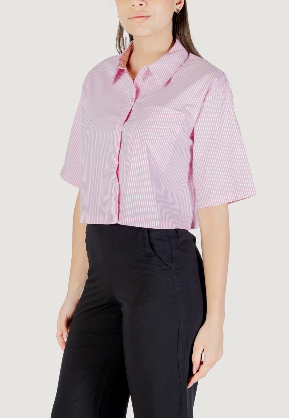 Camicia manica corta Jacqueline de Yong jdymio 2/4 cropped shirt wvn dia Rosa - Foto 2
