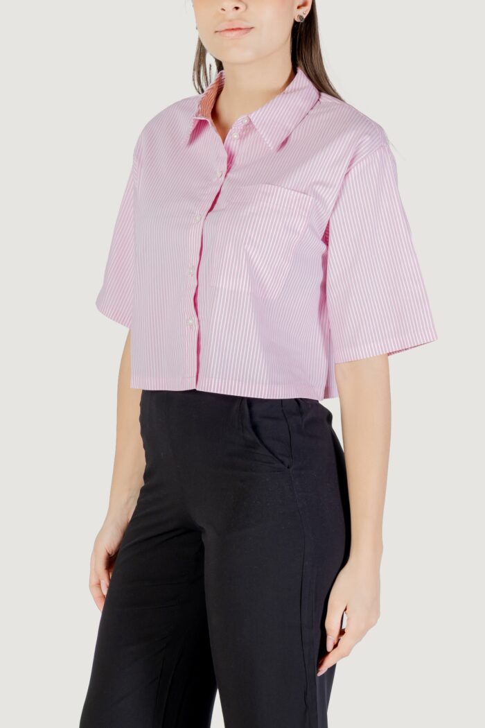 Camicia manica corta Jacqueline de Yong jdymio 2/4 cropped shirt wvn dia Rosa