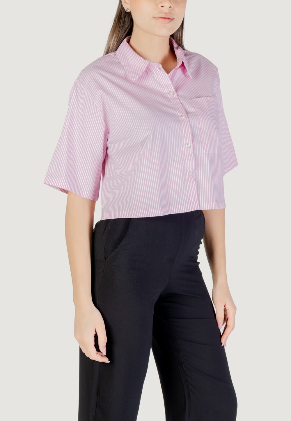 Camicia manica corta Jacqueline de Yong jdymio 2/4 cropped shirt wvn dia Rosa - Foto 3