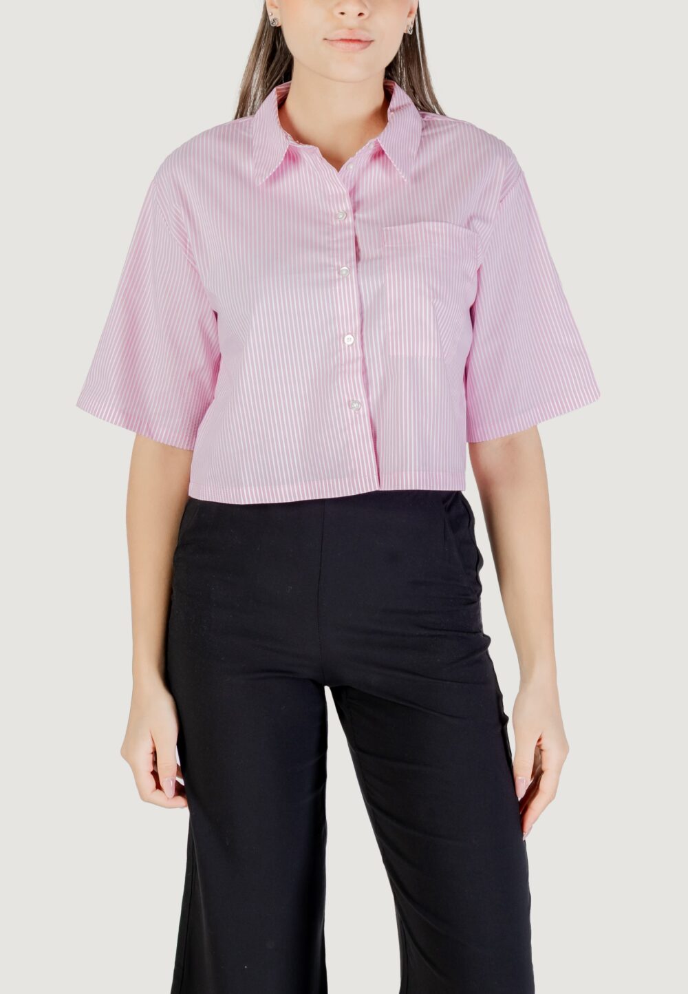 Camicia manica corta Jacqueline de Yong jdymio 2/4 cropped shirt wvn dia Rosa - Foto 5
