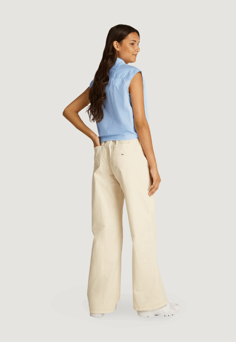 Camicia manica corta Tommy Hilfiger Jeans tjw poplin front Celeste - Foto 4