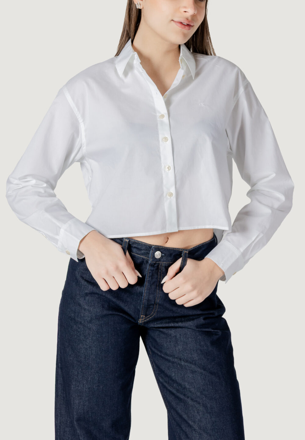 Camicia manica lunga Calvin Klein Jeans ls poplin shirt Bianco - Foto 1