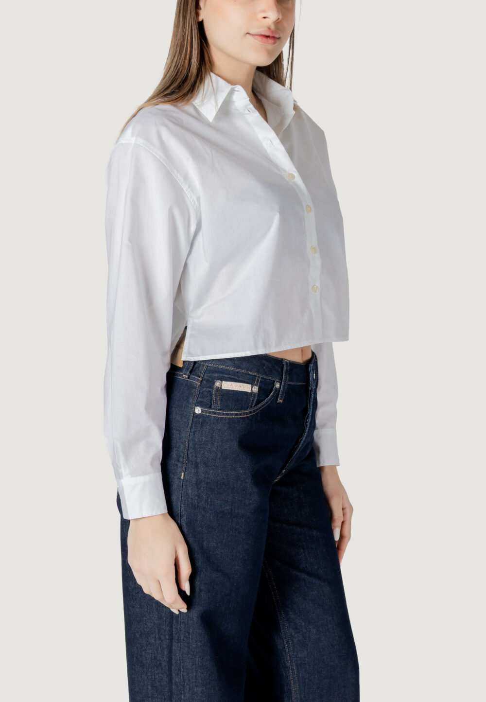 Camicia manica lunga Calvin Klein Jeans ls poplin shirt Bianco - Foto 3