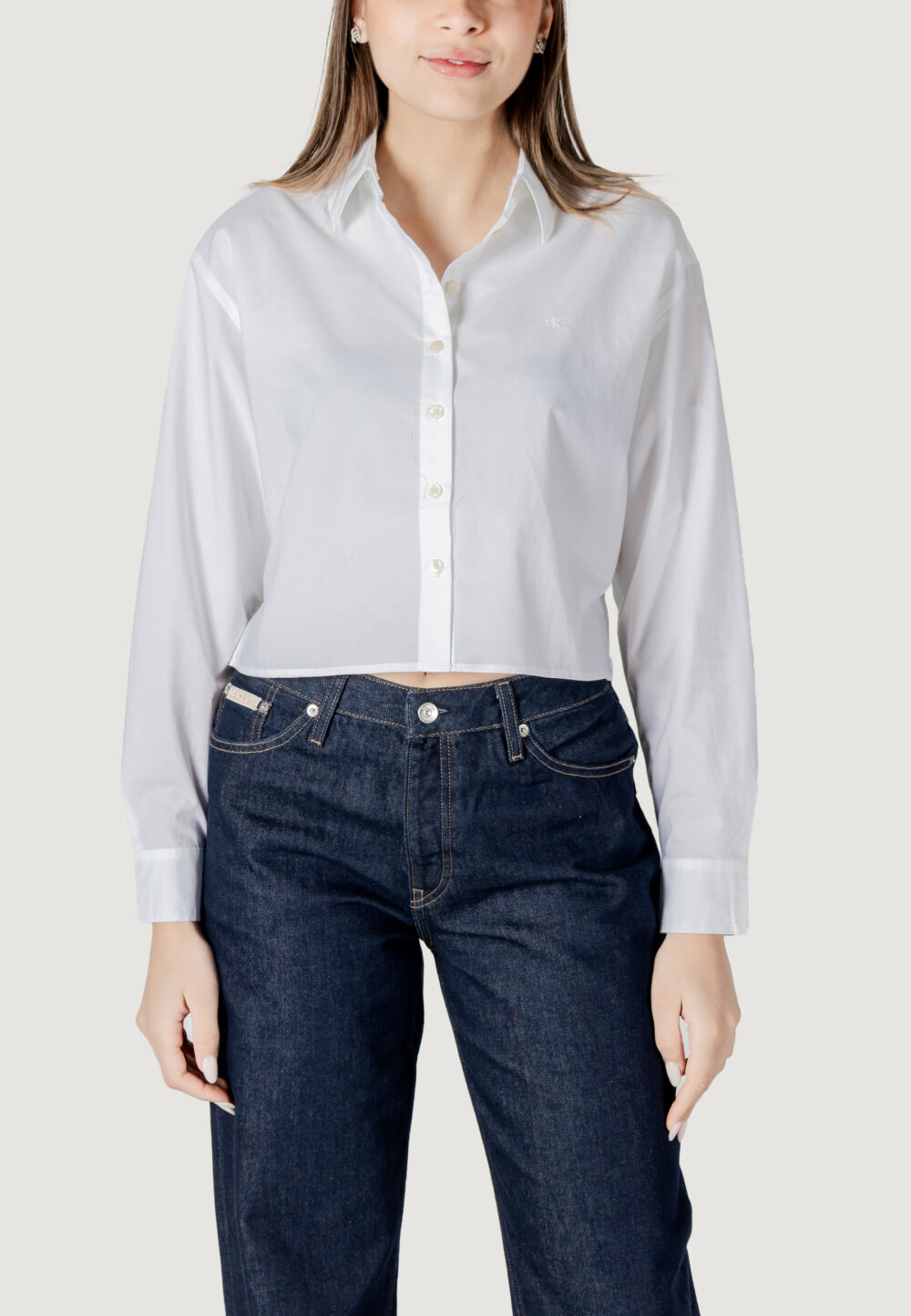 Camicia manica lunga Calvin Klein Jeans ls poplin shirt Bianco - Foto 5
