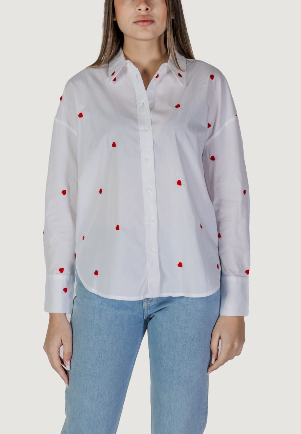 Camicia manica lunga Jacqueline de Yong jdynelly l/s loose shirt wvn Rosso - Foto 1