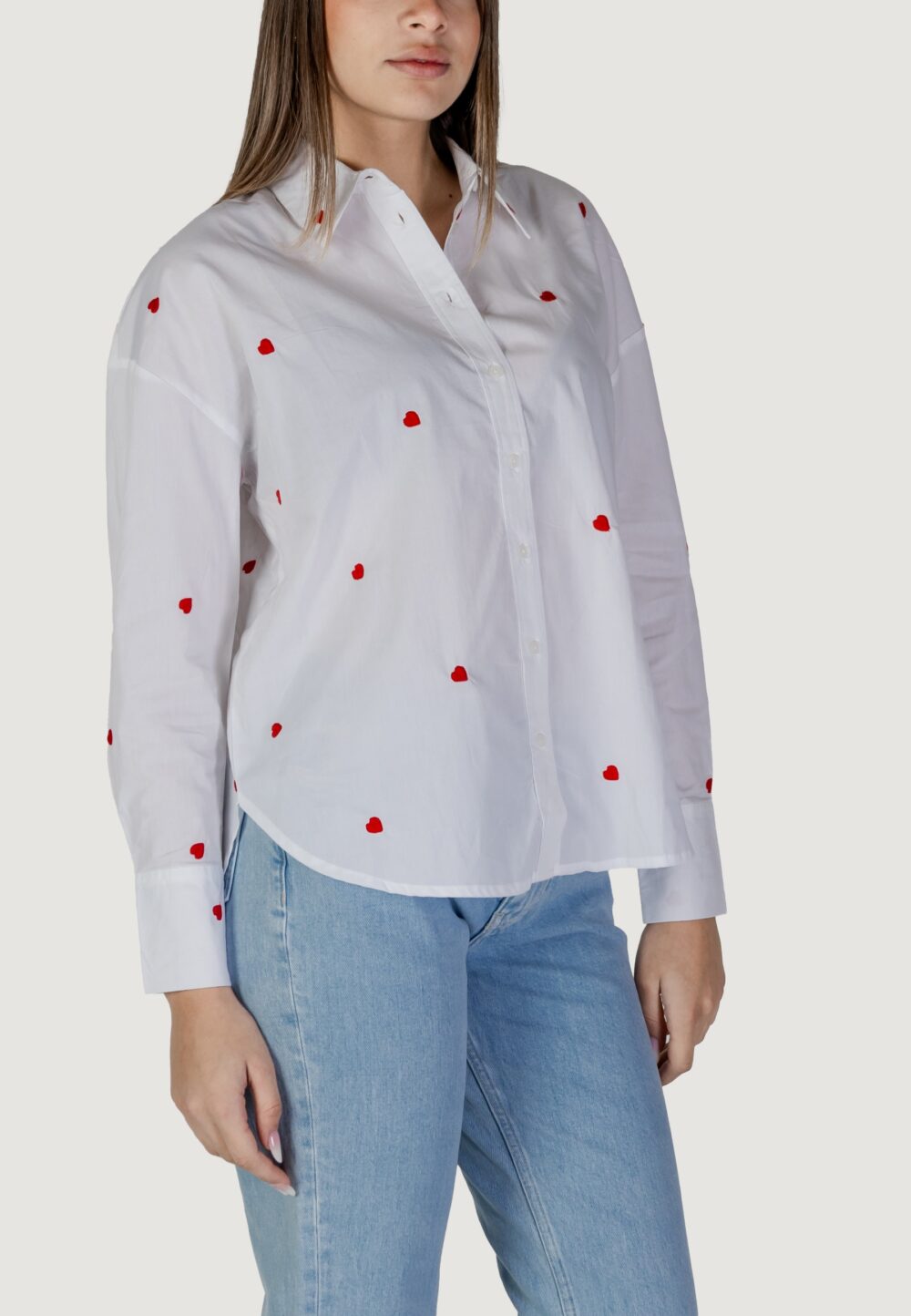 Camicia manica lunga Jacqueline de Yong jdynelly l/s loose shirt wvn Rosso - Foto 3