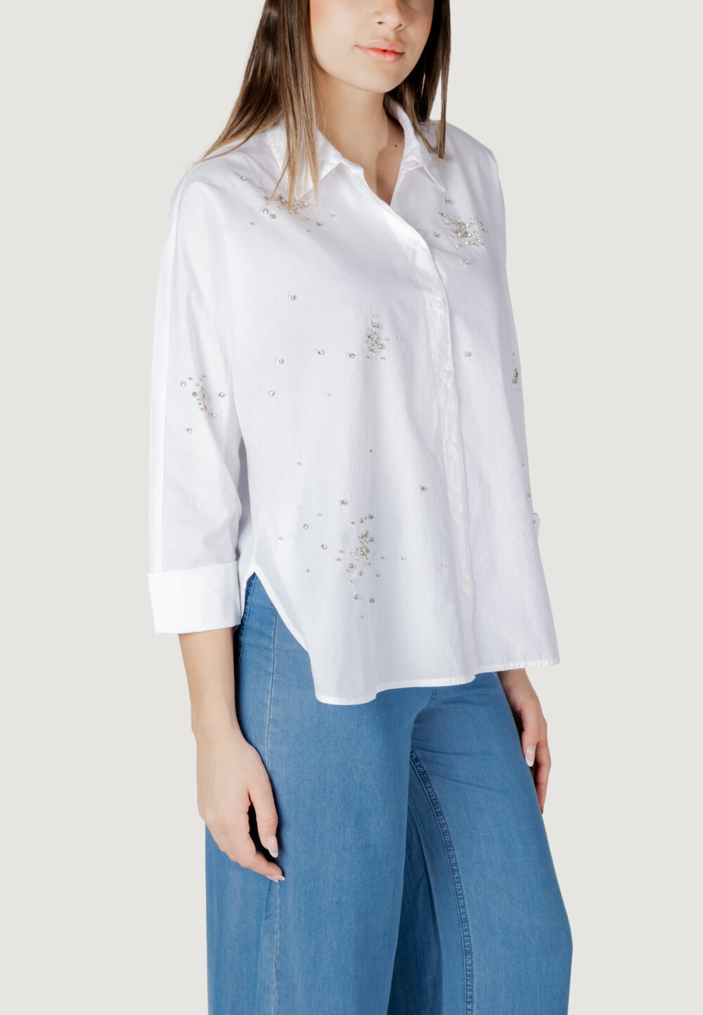 Camicia manica lunga Only onlnew grac emini life ls st shirt ccwvn Bianco - Foto 3