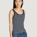Canotta Tommy Hilfiger Jeans tjw button tank Blue scuro - Foto 1