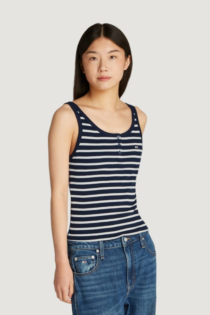 Canotta Tommy Hilfiger Jeans tjw button tank Blue scuro