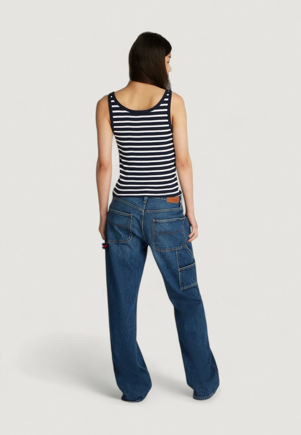 Canotta Tommy Hilfiger Jeans tjw button tank Blue scuro - Foto 5