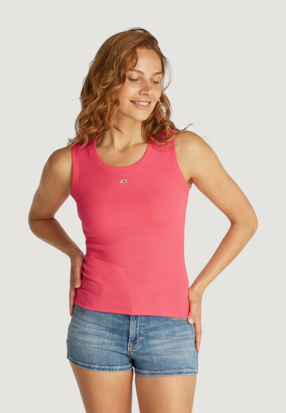 Canotta Tommy Hilfiger Jeans tjw essential rib Corallo - Foto 1