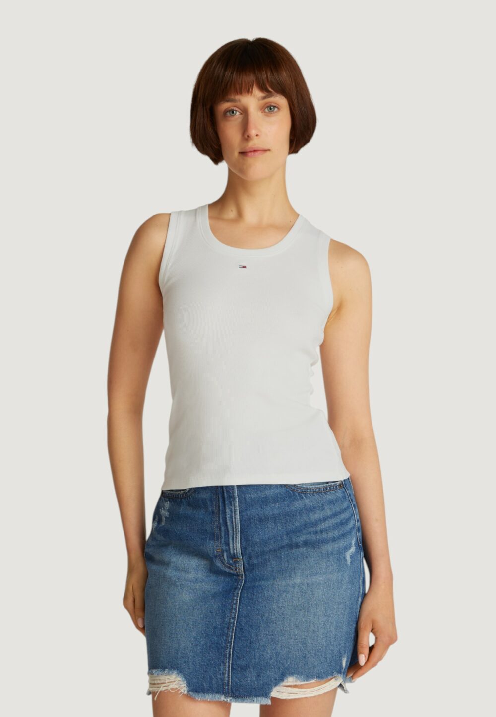 Canotta Tommy Hilfiger Jeans tjw essential rib Panna - Foto 1
