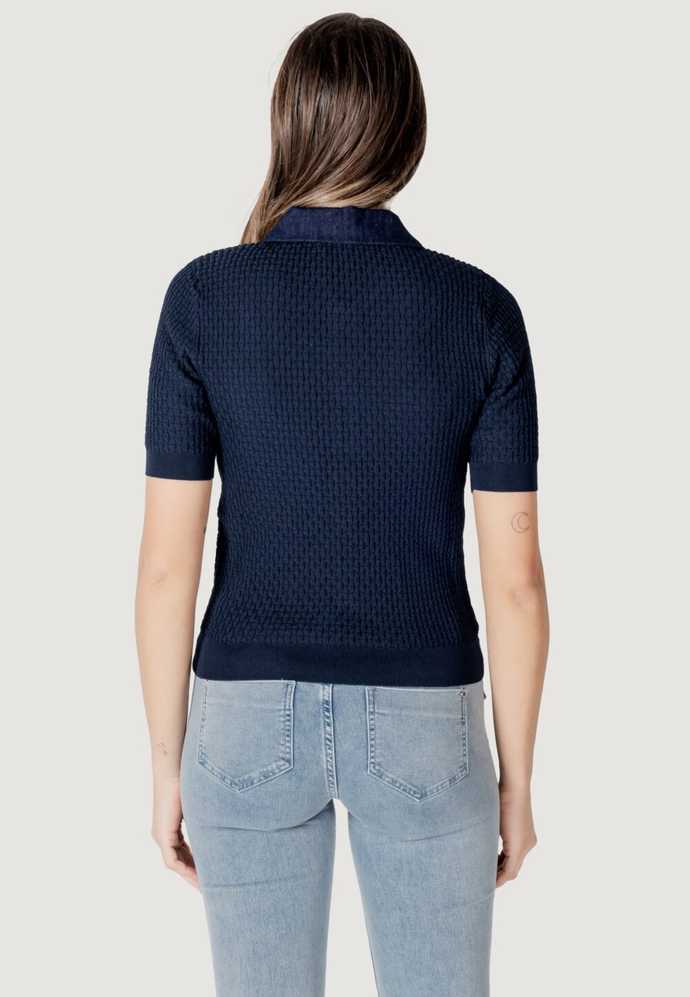 Maglia in filo manica corta Morgan De Toi Blu marine - Foto 4