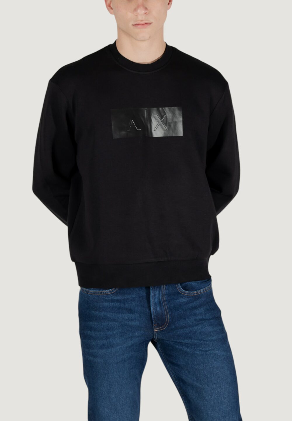 Felpa senza cappuccio Armani Exchange Nero - Foto 1