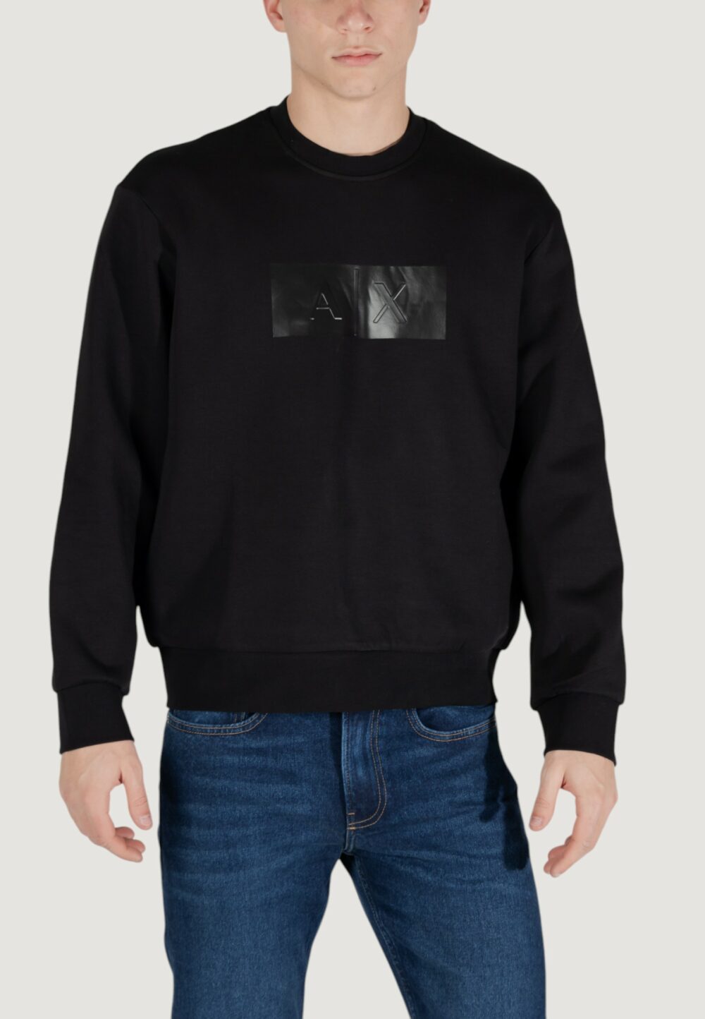 Felpa senza cappuccio Armani Exchange Nero - Foto 3