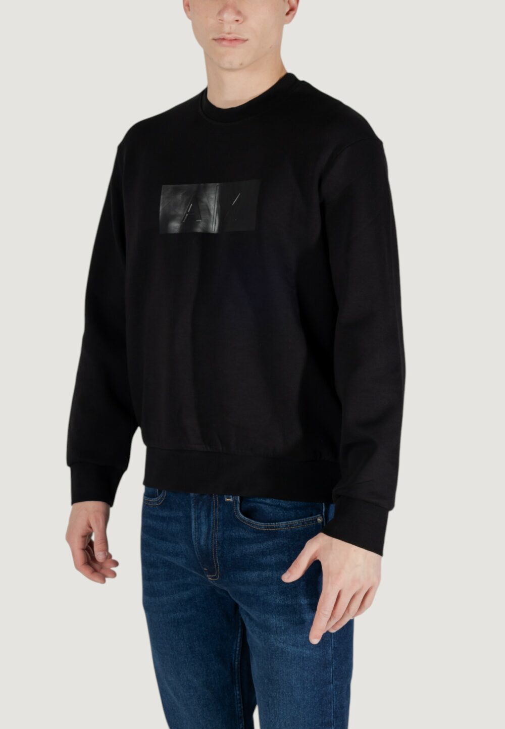 Felpa senza cappuccio Armani Exchange Nero - Foto 4