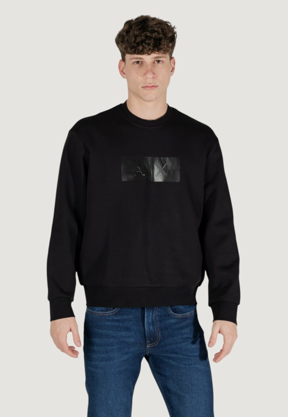 Felpa senza cappuccio Armani Exchange Nero - Foto 7