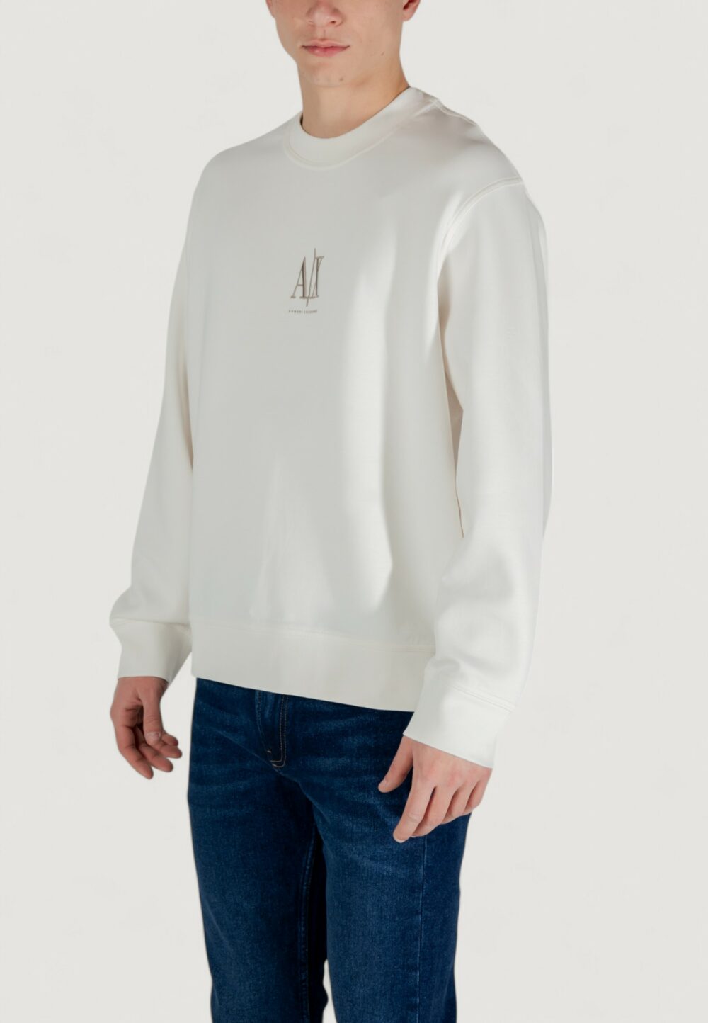 Felpa senza cappuccio Armani Exchange Panna - Foto 2