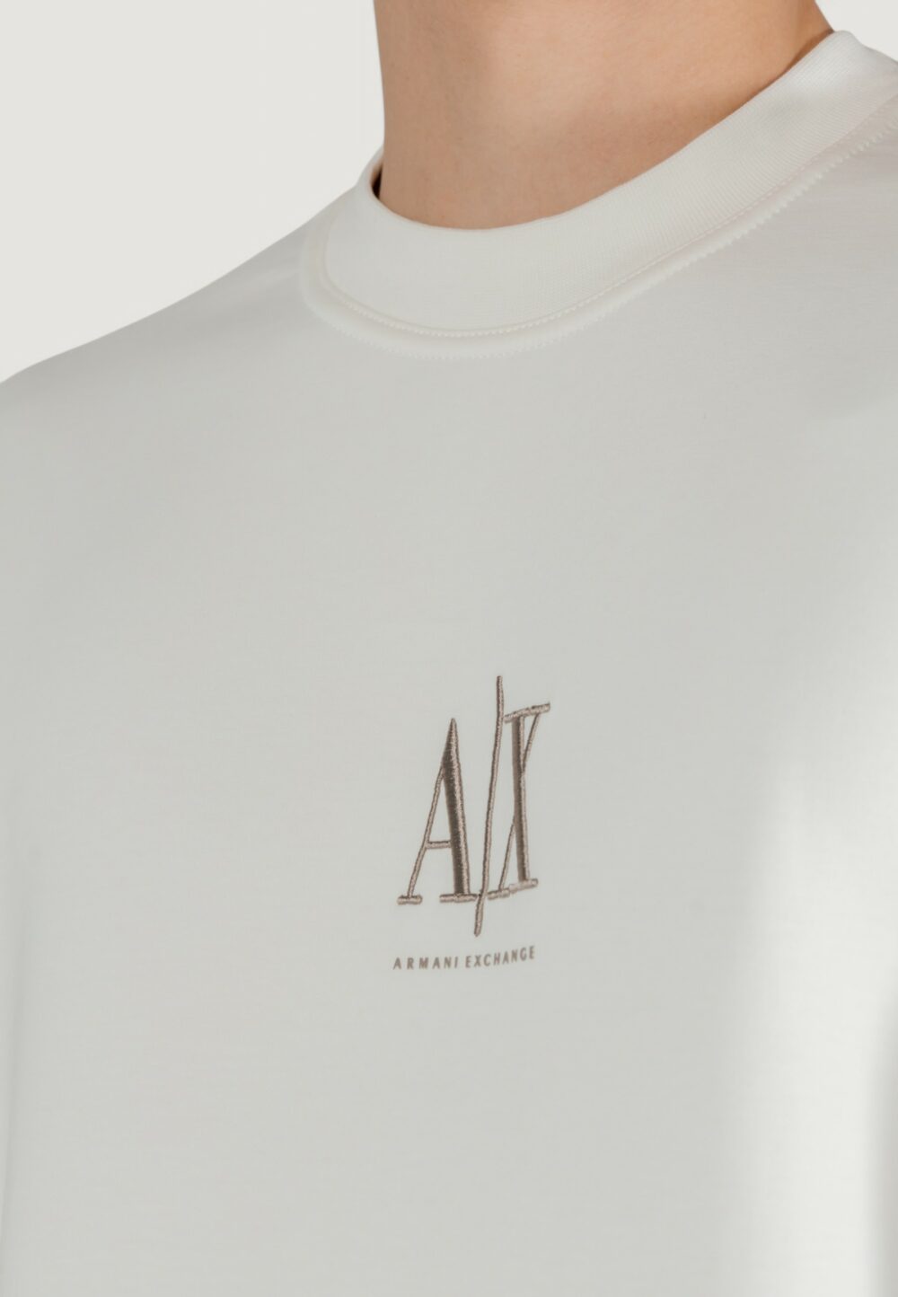 Felpa senza cappuccio Armani Exchange Panna - Foto 3