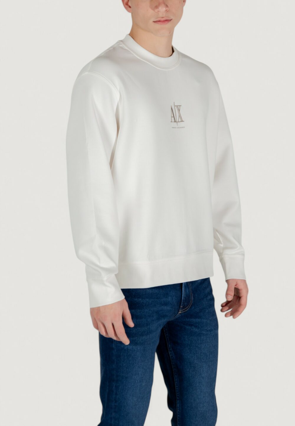 Felpa senza cappuccio Armani Exchange Panna - Foto 4