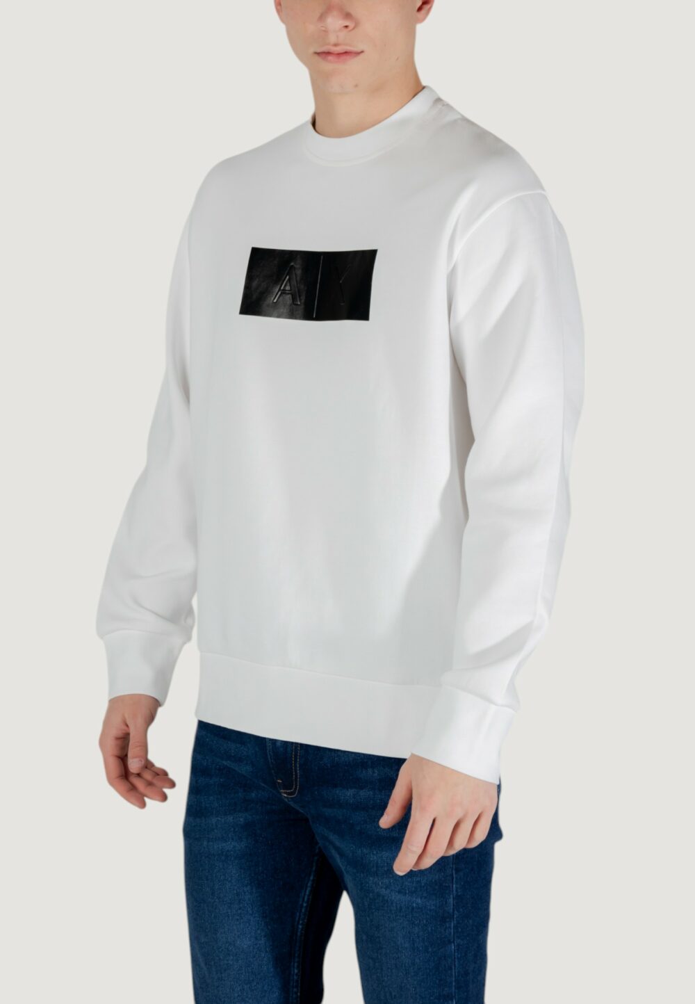 Felpa senza cappuccio Armani Exchange Panna - Foto 2