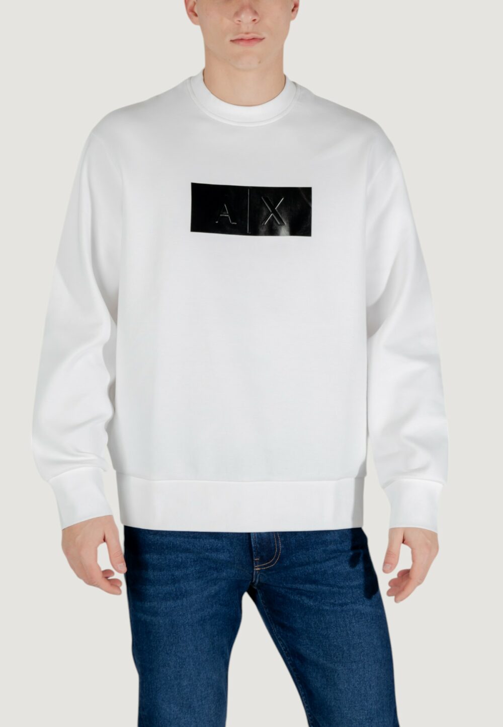 Felpa senza cappuccio Armani Exchange Panna - Foto 6