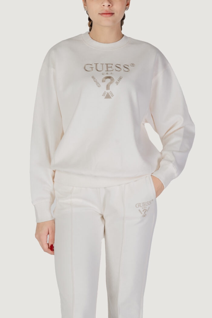 Felpa senza cappuccio Guess Active roberta cn Panna