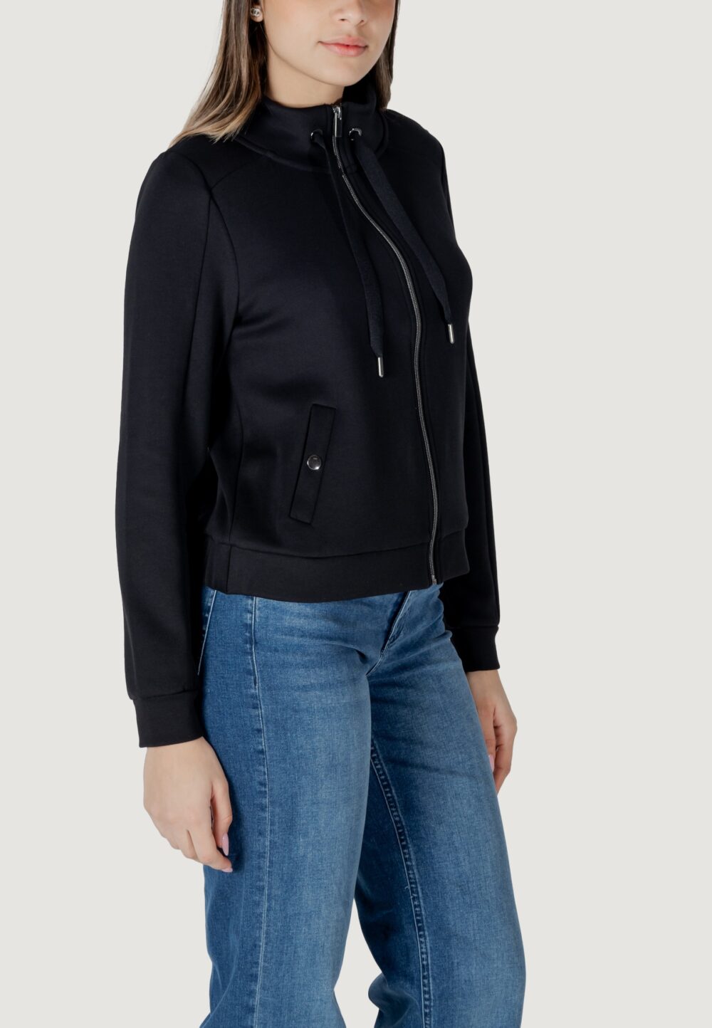 Felpa senza cappuccio Street One ltd qr zipper jacket w.strings Nero - Foto 3
